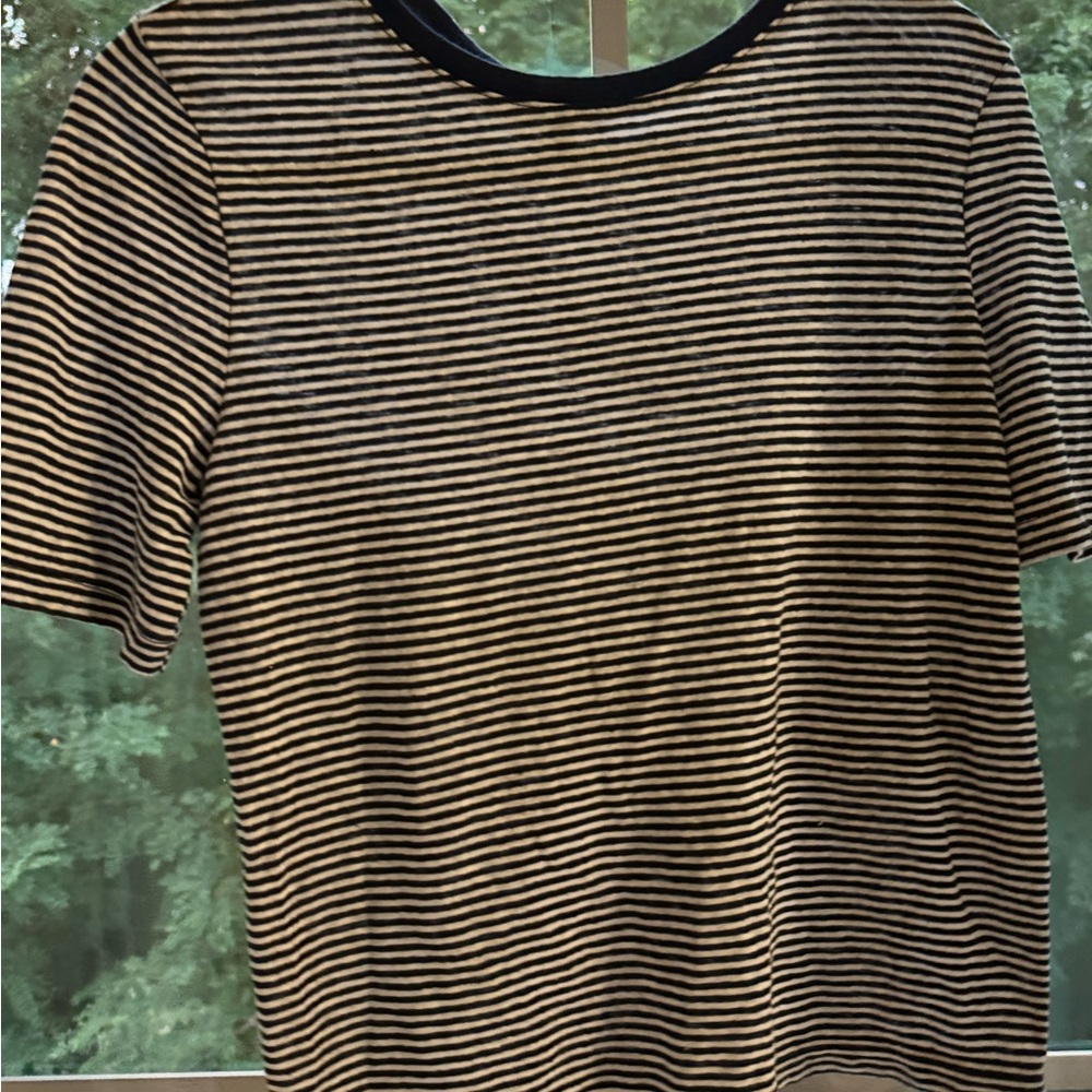 Banana Republic Black and White Striped Tee